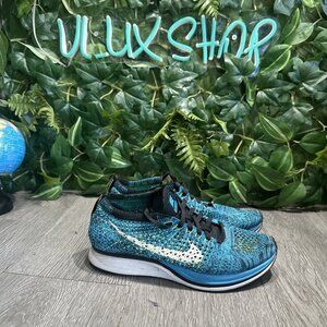 Nike Flyknit Racer Men 4.5/ 6 Women Running Shoes Blue Cactus 526628-402